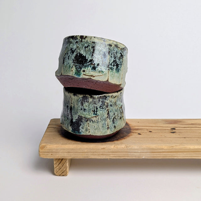 Chawan teacup with carving medium size