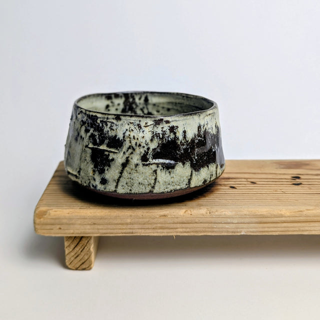 Chawan teacup with carving