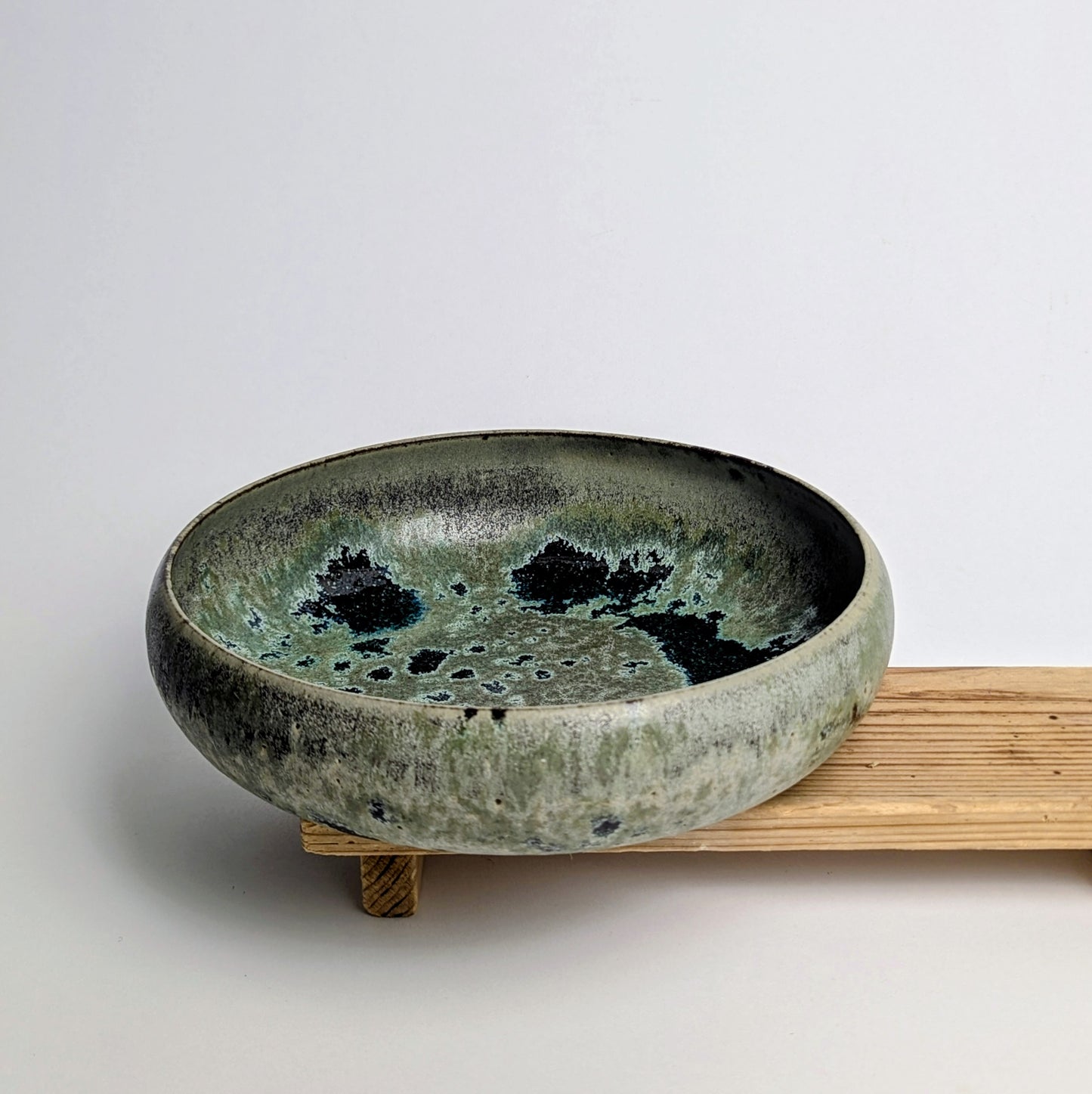 Green stoneware bowl