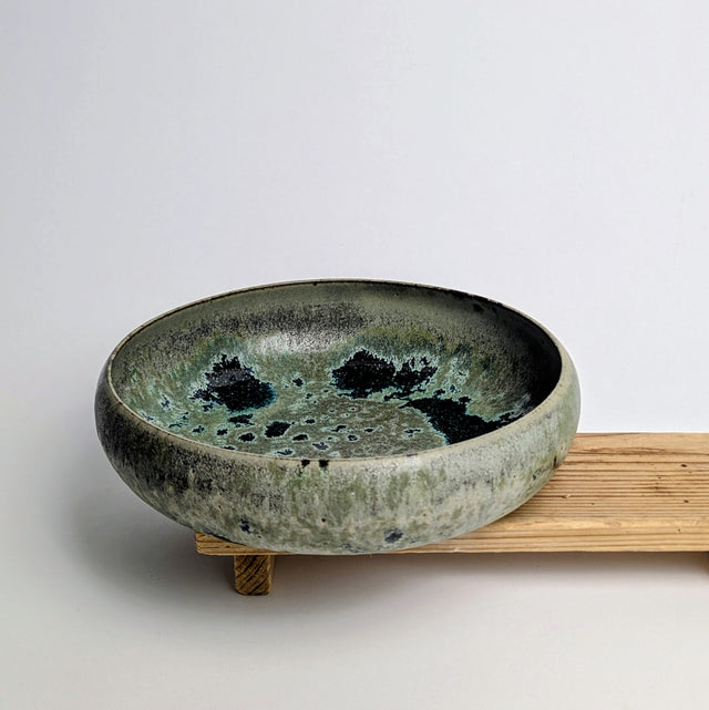 Green stoneware bowl