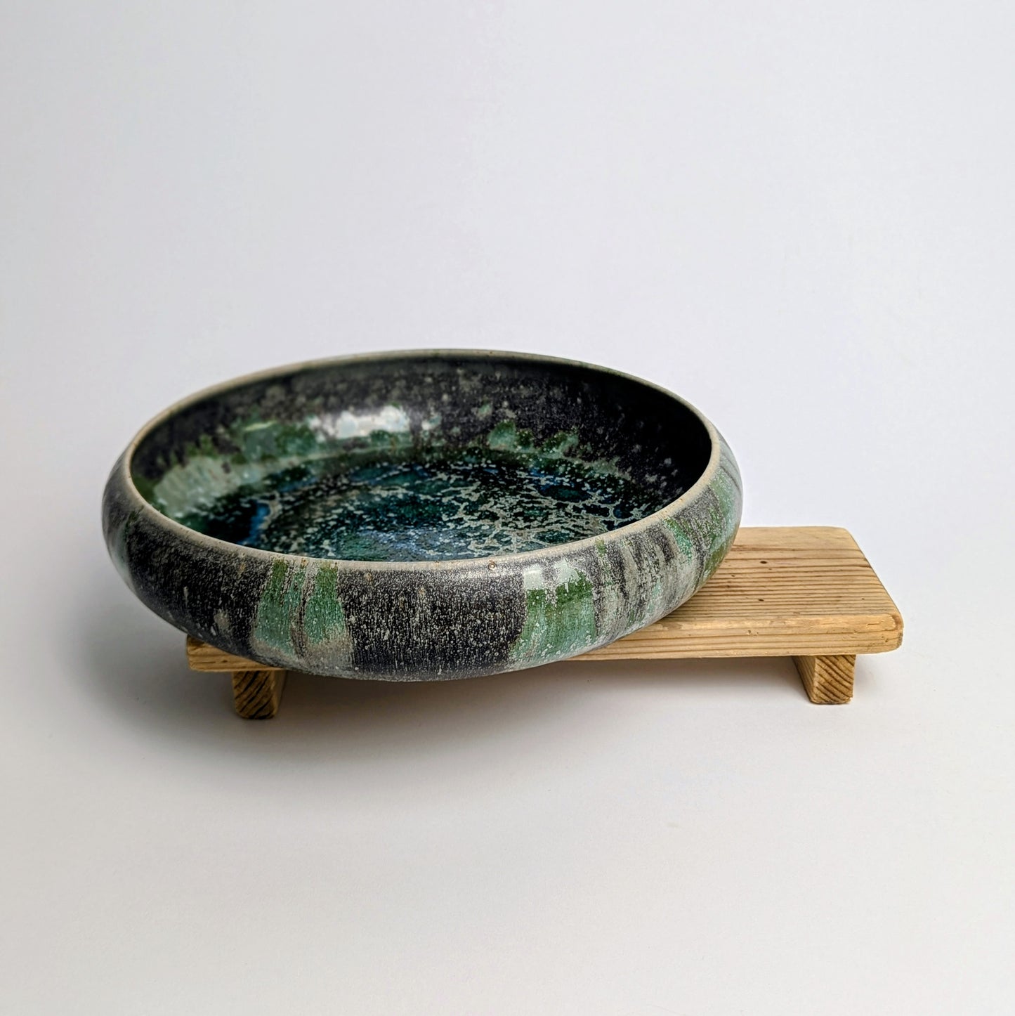 Green stoneware bowl
