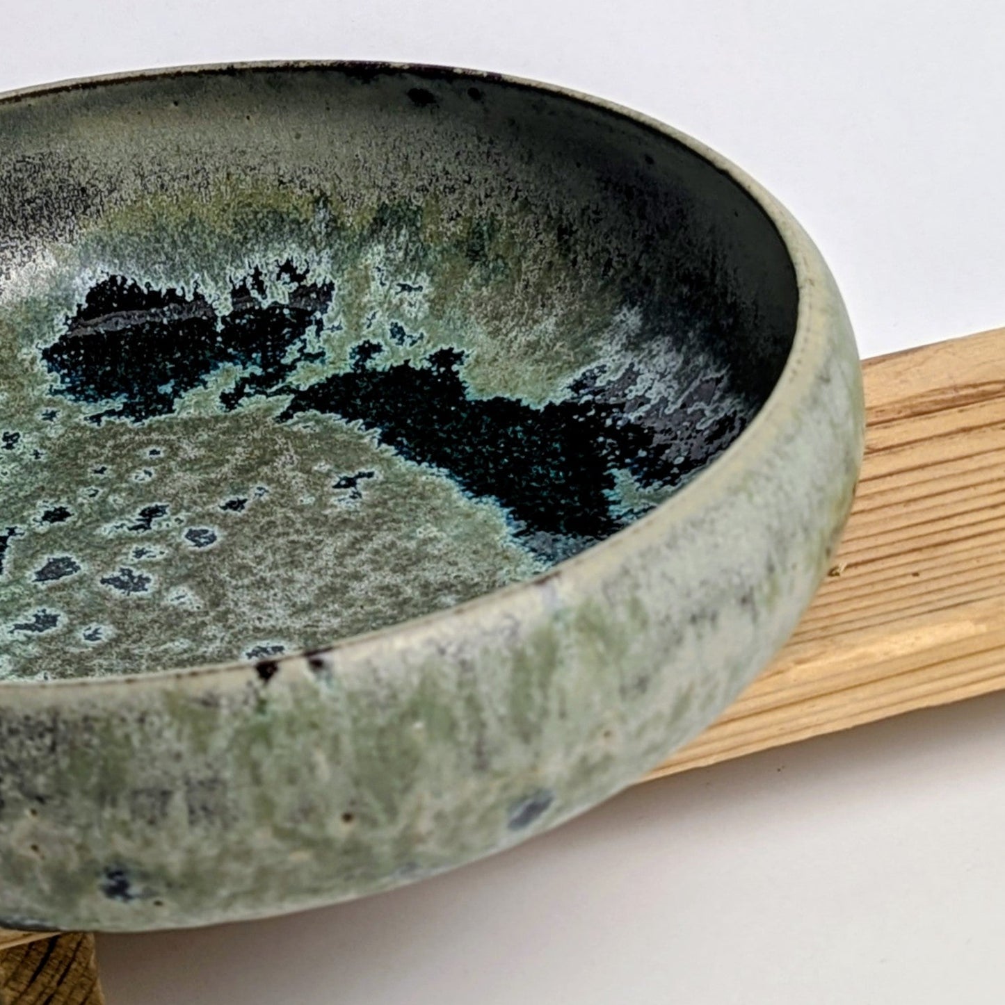 Green stoneware bowl