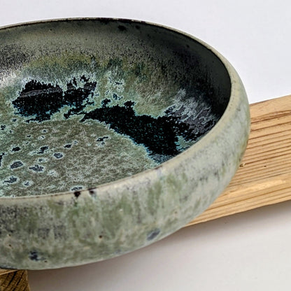 Green stoneware bowl
