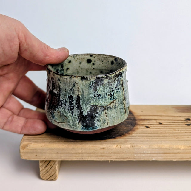 Chawan teacup with carving medium size