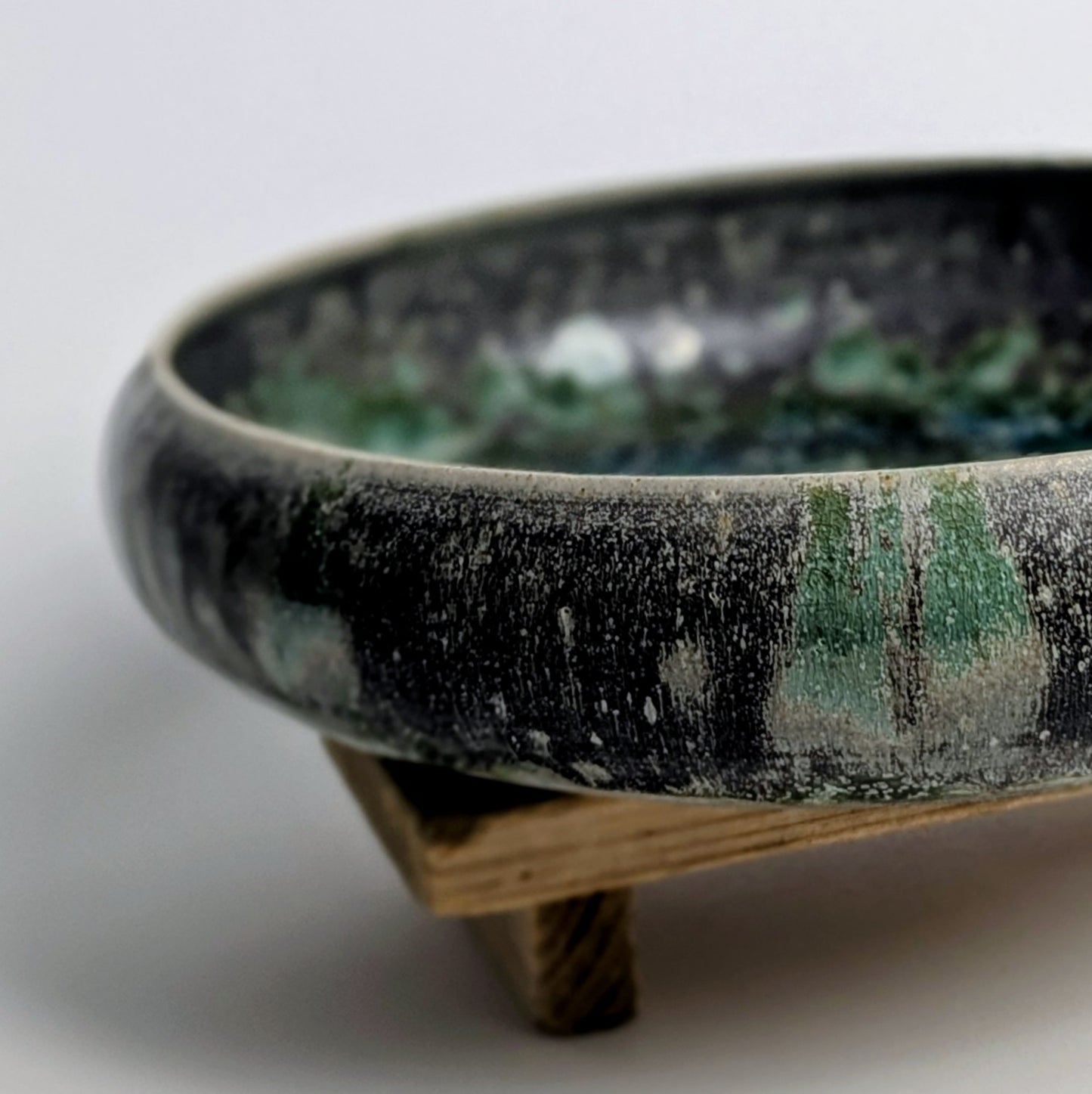 Green stoneware bowl