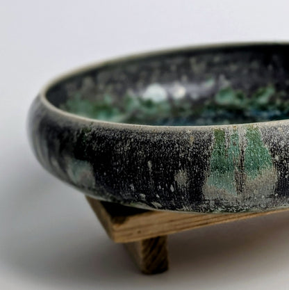 Green stoneware bowl