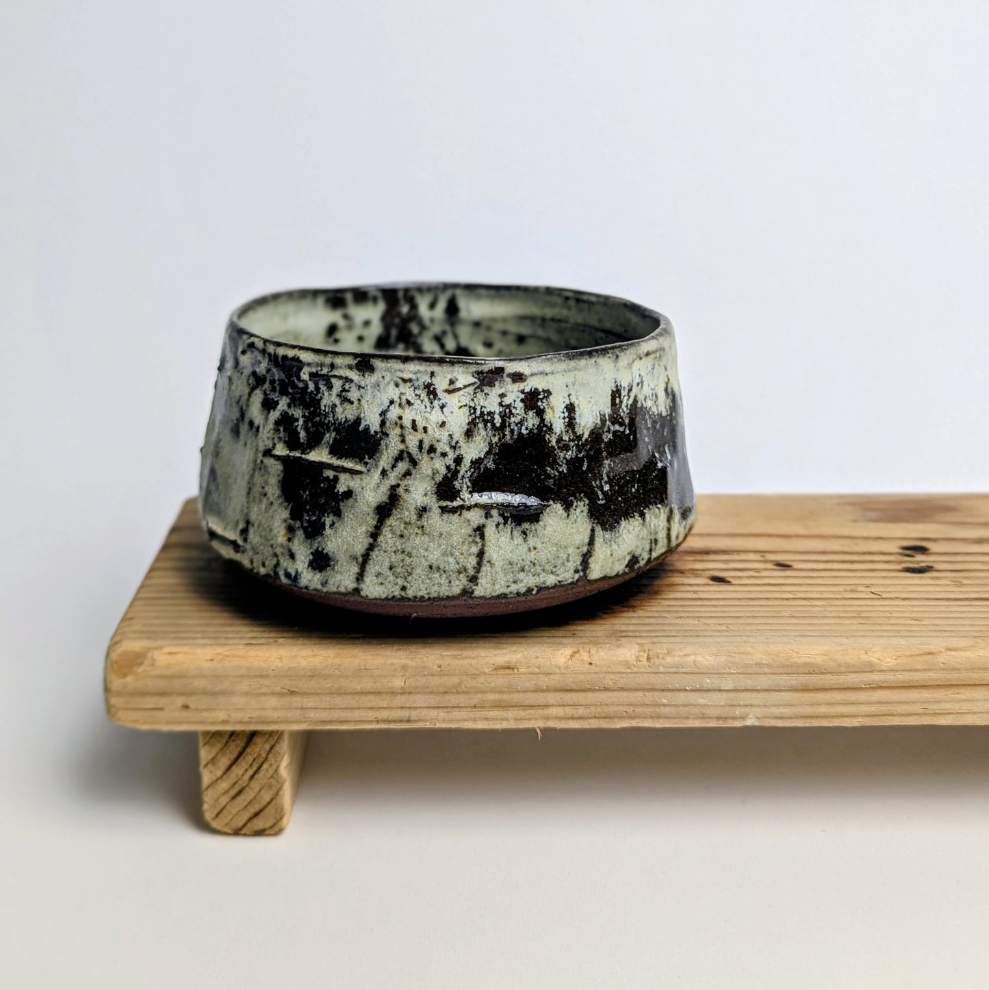 Chawan teacup with carving