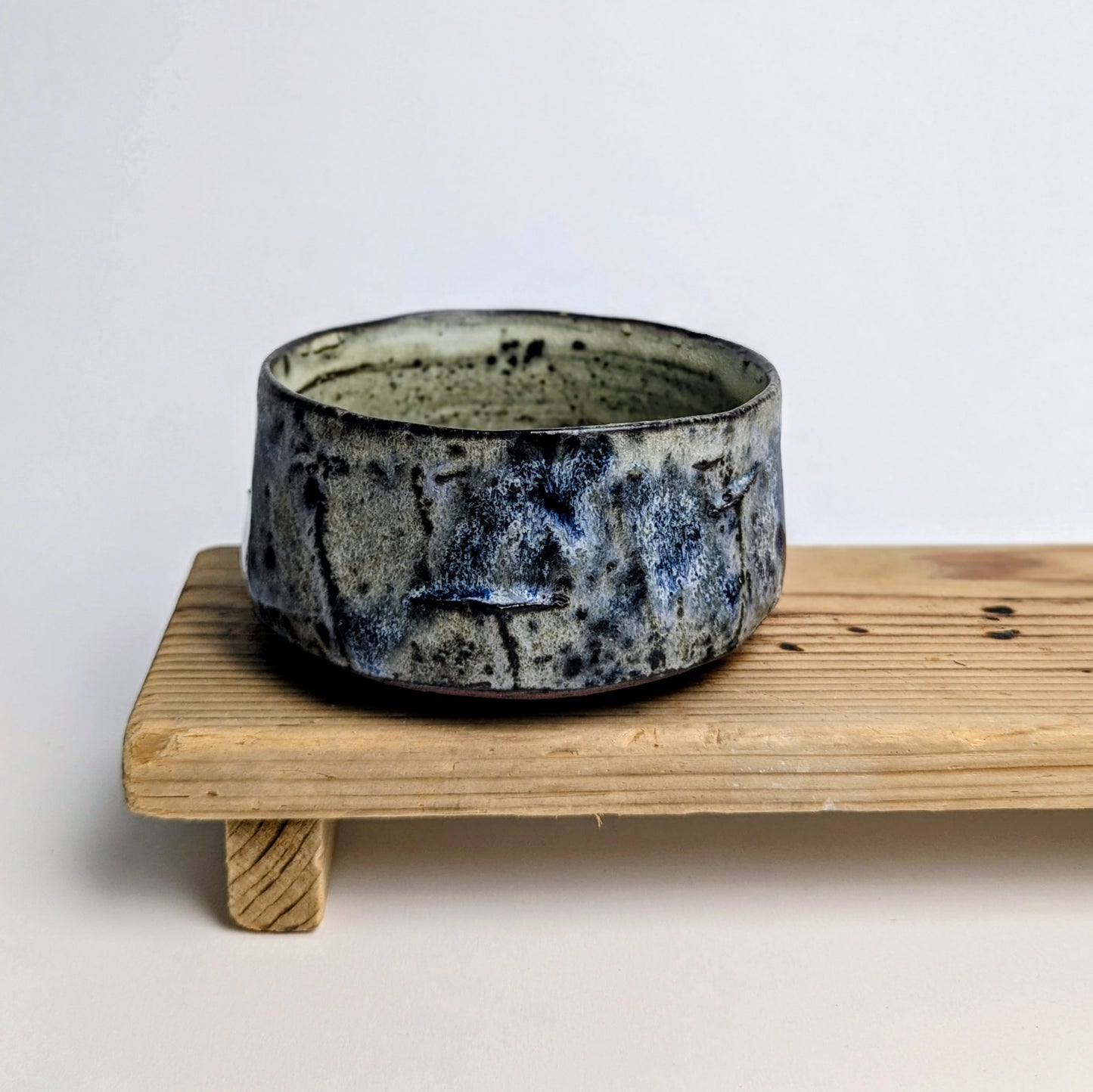 Chawan teacup with carving