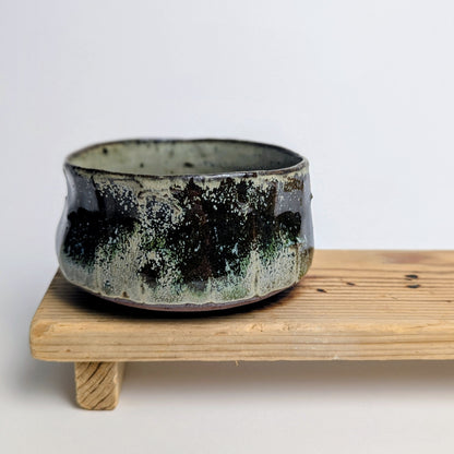 Chawan teacup with carving