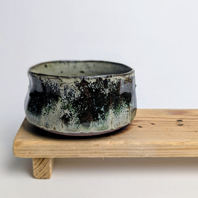 Chawan teacup with carving